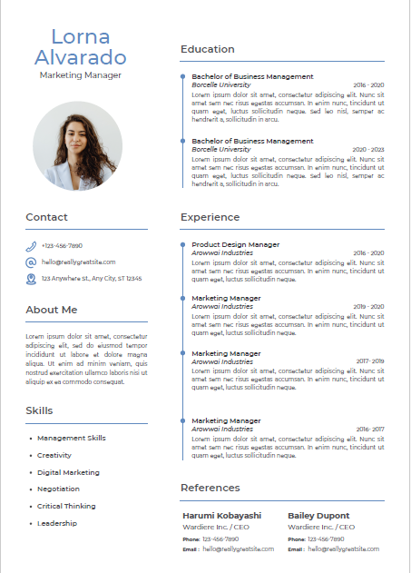CV 2 - Professional Resume Template - Editable & Modern Design