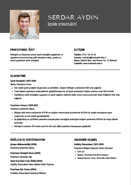 CV 7 - Professional Resume Template - Editable & Modern Design